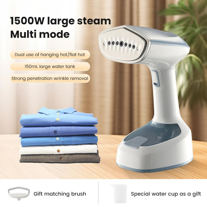 1500W Handheld Steam Hanging Iron Touch Screen Control 15 Seconds Fast Preheat 150ml Portable Home Small Fabric Clothes Steamer