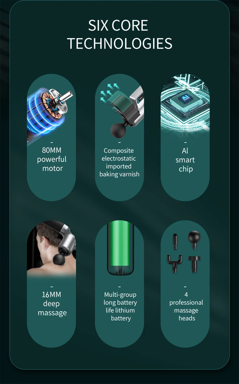 Pistola de Masaje Profesional PAQIN™ 99 Velocidades – Relajación Muscular y Terapia Profunda