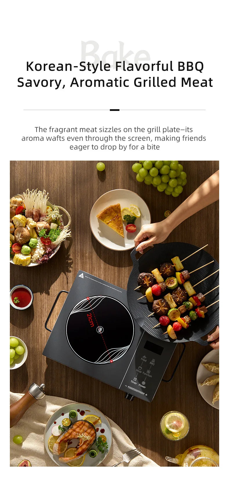 Cocina Eléctrica de Cerámica KBXSTART™ 2200W – Placa Caliente Multifuncional