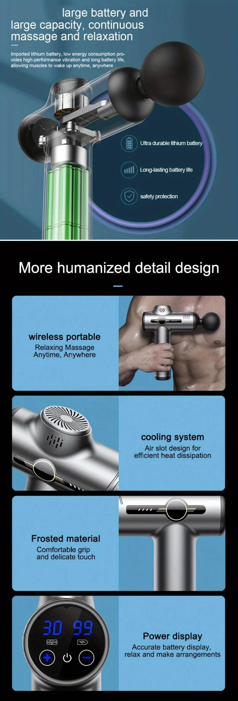 Pistola de Masaje Profesional PAQIN™ 99 Velocidades – Relajación Muscular y Terapia Profunda