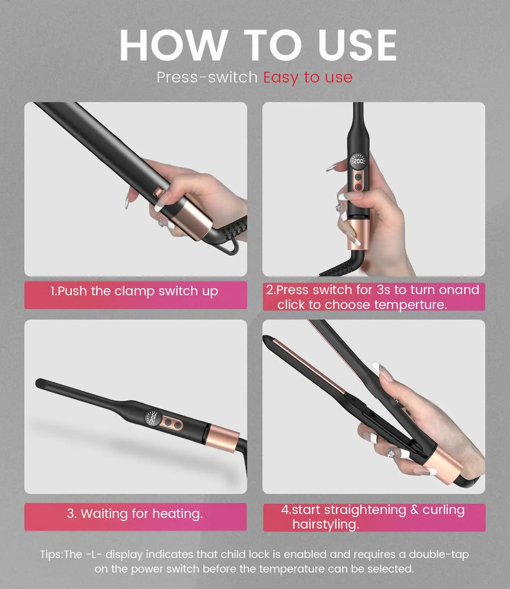 Mini Plancha 2 en 1 UKLISS™ – Liso y Rizado en Cualquier Lugar