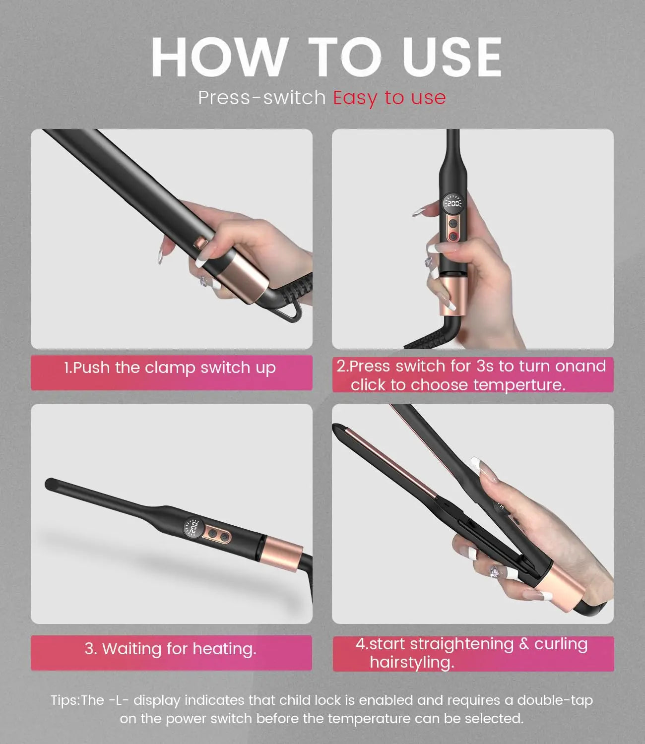 Mini Plancha 2 en 1 UKLISS™ – Liso y Rizado en Cualquier Lugar