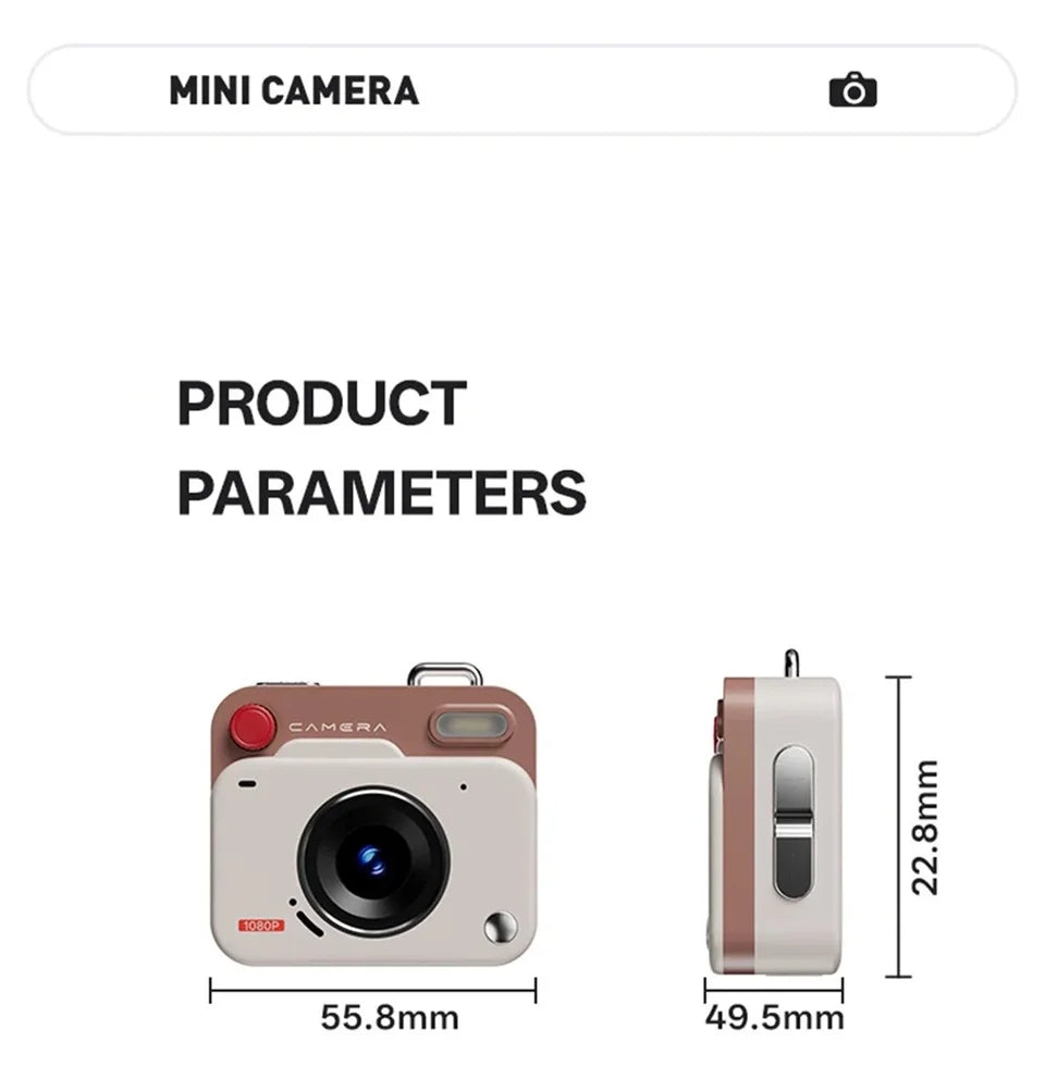 2026 New Thumb Pocket CCD Digital Camera HD Retro Mini Camera Portable Keychain Camera Outdoor Travel Photo Recorder Gift