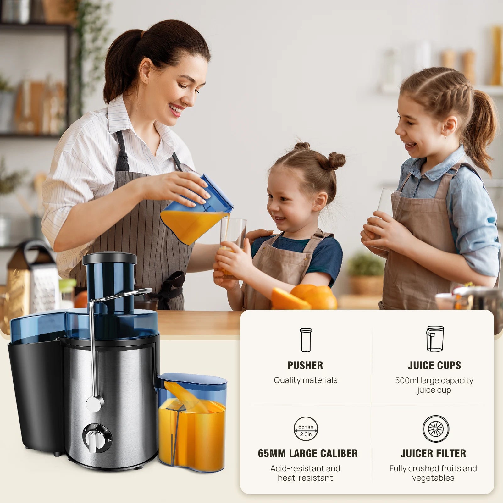 Extractor de Jugo Profesional BRIEFNESS™ 1000W – Rápido y Eficiente