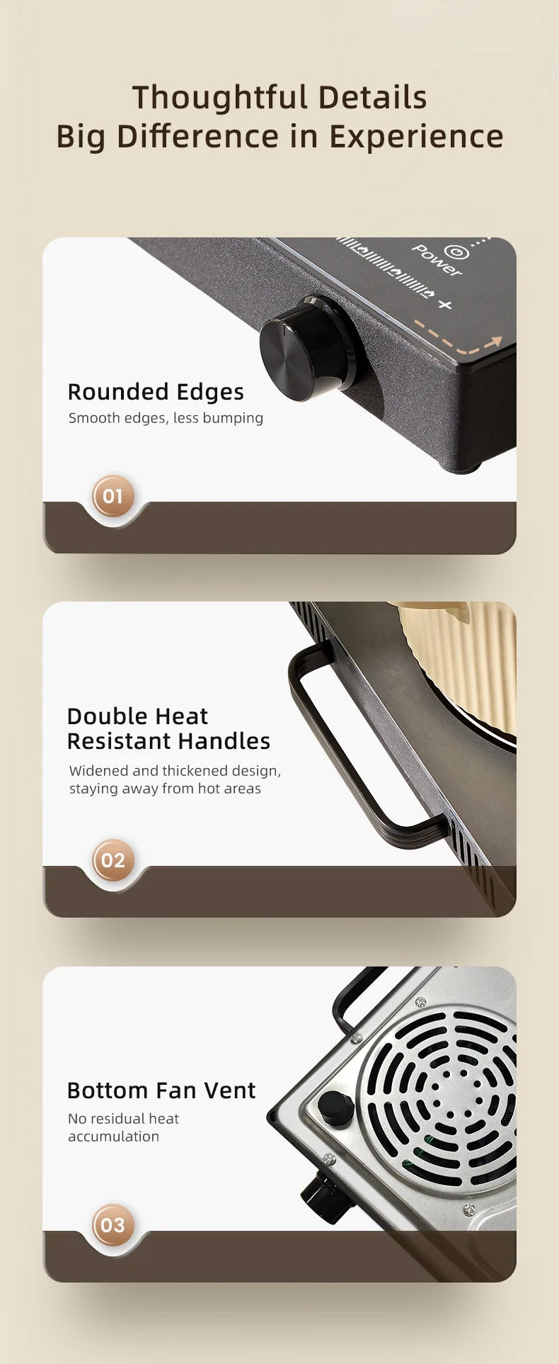 Cocina Eléctrica de Cerámica KBXSTART™ 2200W – Placa Caliente Multifuncional