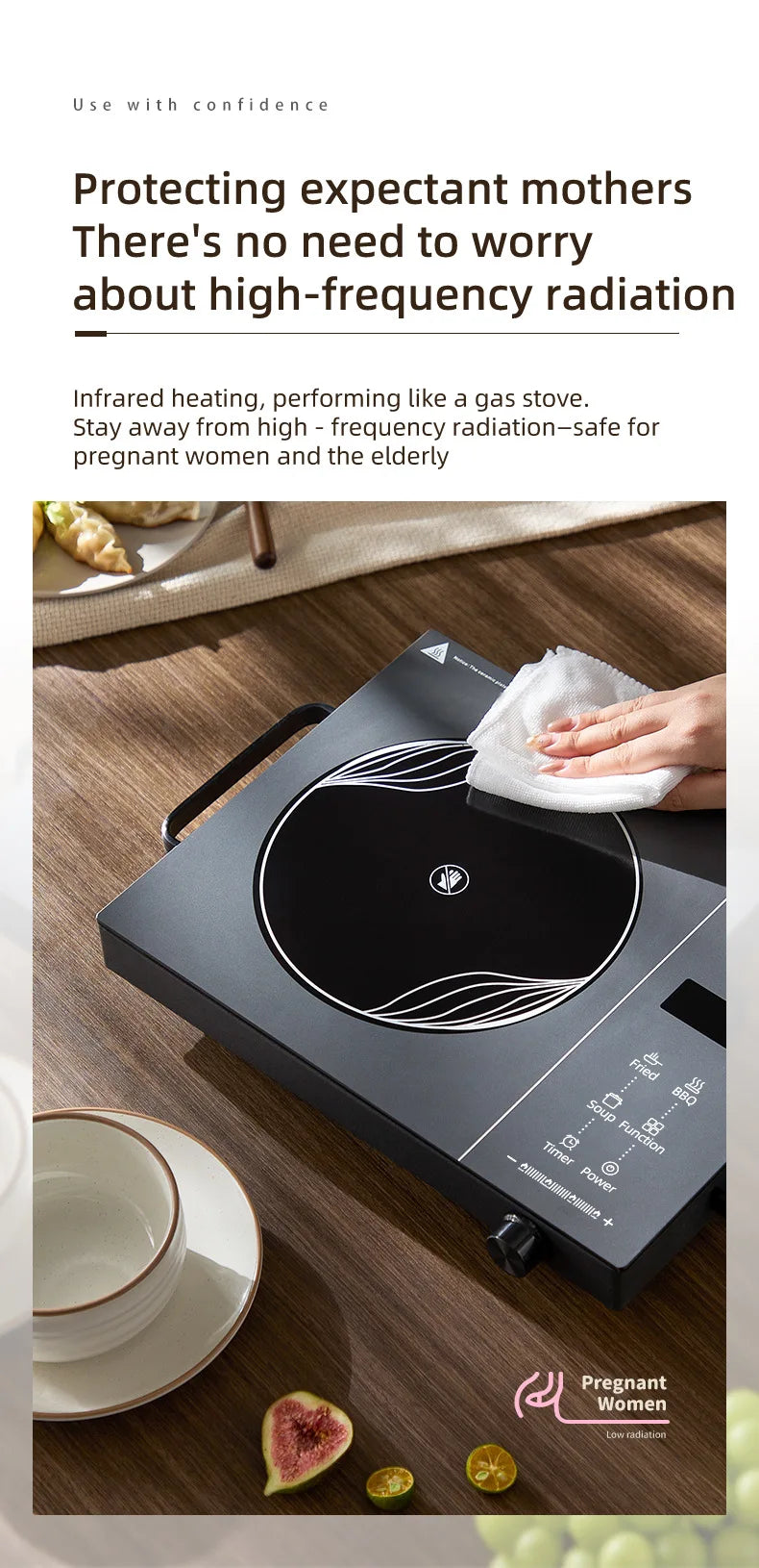 Cocina Eléctrica de Cerámica KBXSTART™ 2200W – Placa Caliente Multifuncional