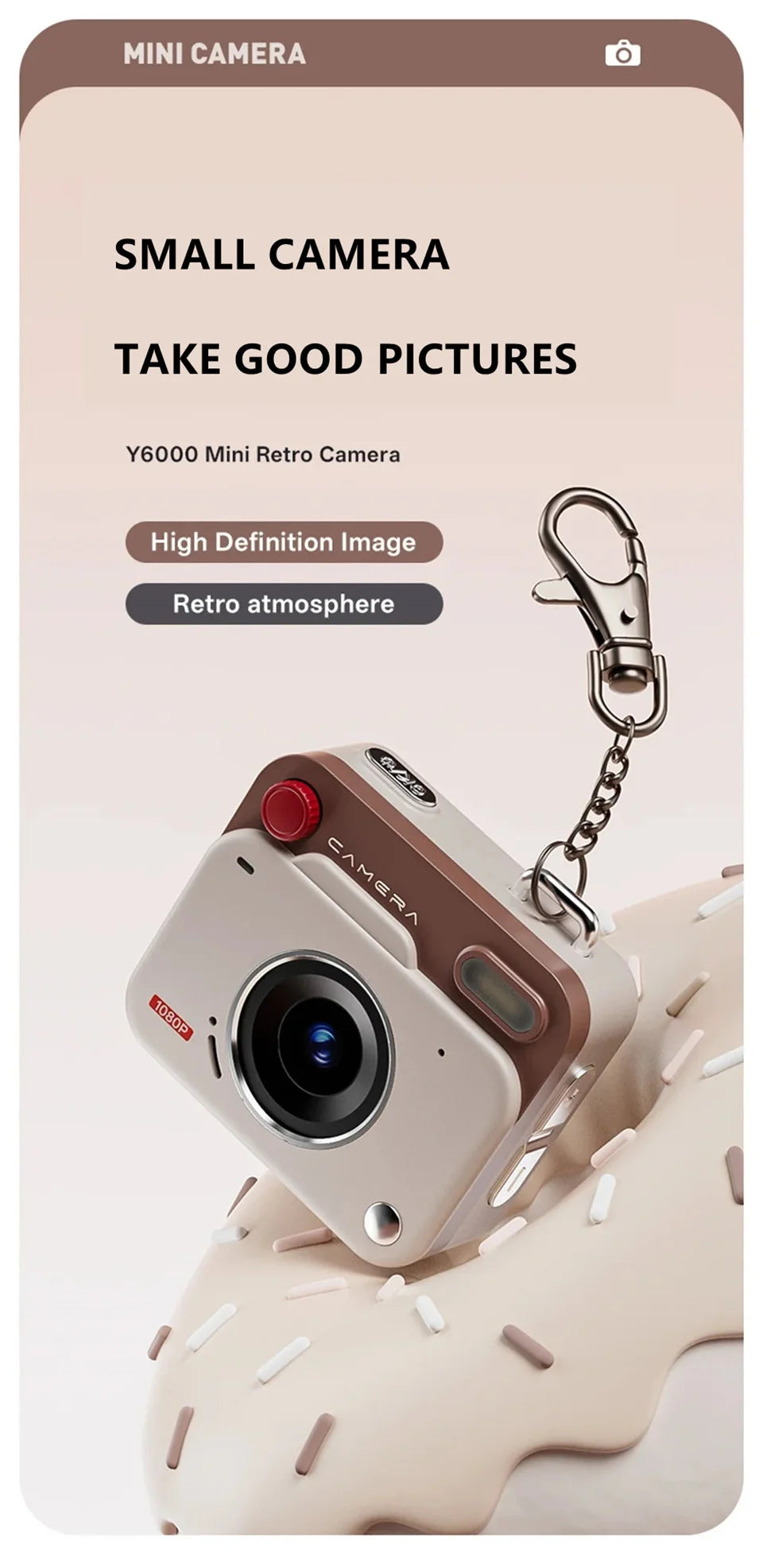 2026 New Thumb Pocket CCD Digital Camera HD Retro Mini Camera Portable Keychain Camera Outdoor Travel Photo Recorder Gift