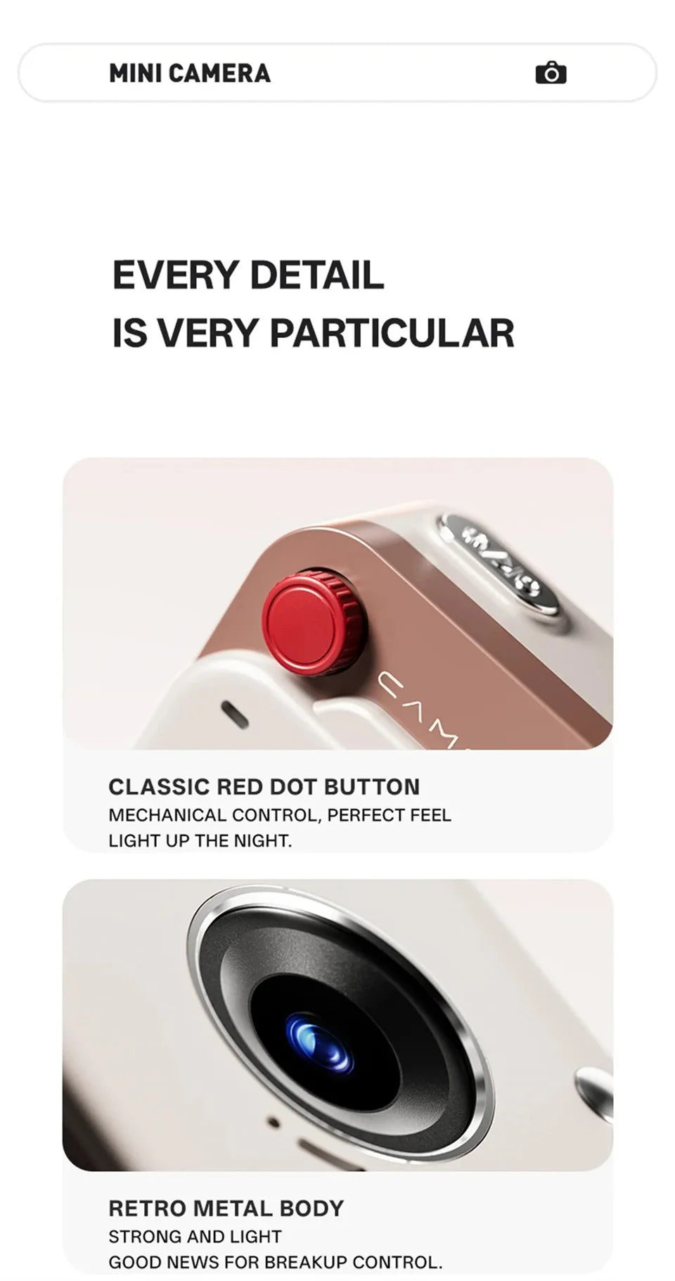 2026 New Thumb Pocket CCD Digital Camera HD Retro Mini Camera Portable Keychain Camera Outdoor Travel Photo Recorder Gift