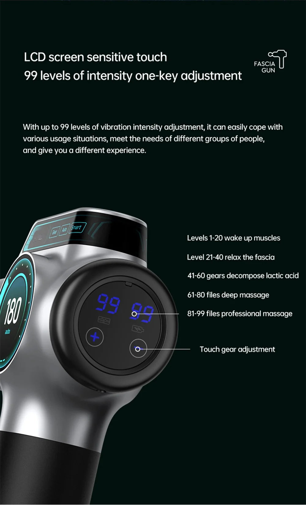Pistola de Masaje Profesional PAQIN™ 99 Velocidades – Relajación Muscular y Terapia Profunda