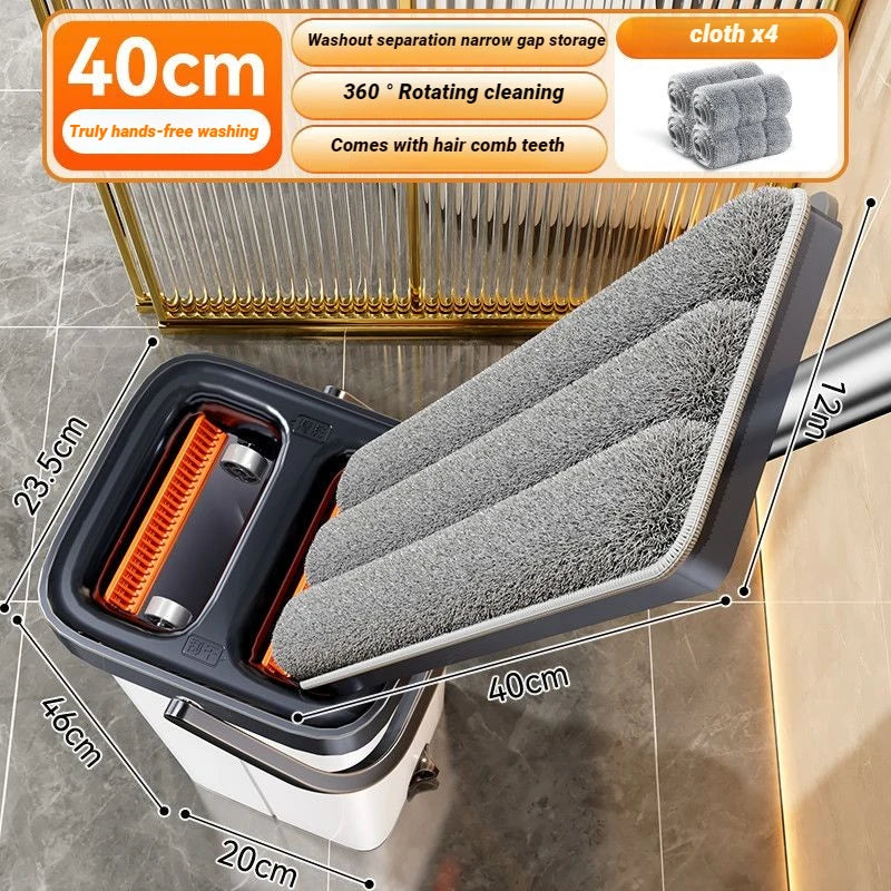 Mopa Giratoria Joybos™ 40cm – Sistema de Limpieza Húmeda y Seca con Cubo