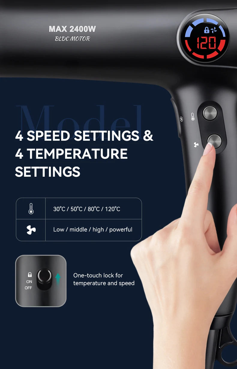 Secador de Pelo Profesional VGR™ V-469 – Motor Sin Escobillas, Potencia y Precisión