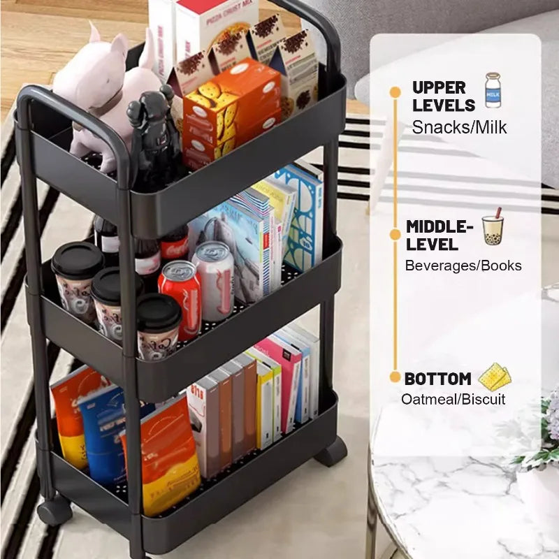 Carrito Organizador Multiusos con Ruedas – Almacenamiento Inteligente para el Hogar