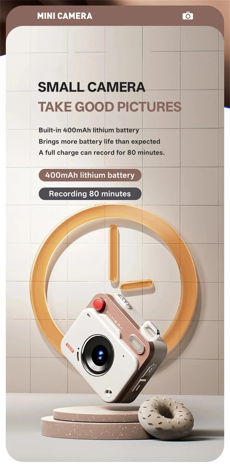 2026 New Thumb Pocket CCD Digital Camera HD Retro Mini Camera Portable Keychain Camera Outdoor Travel Photo Recorder Gift