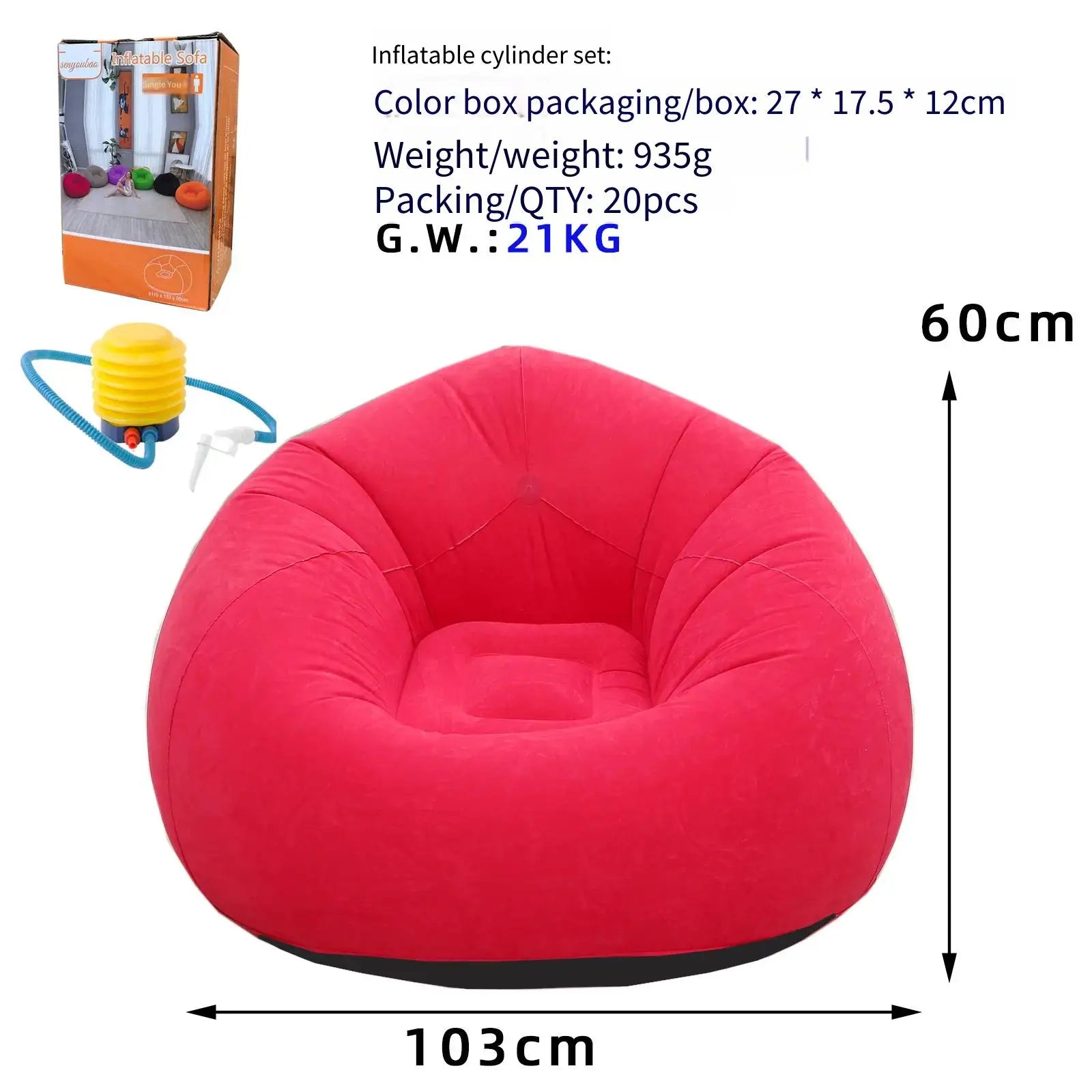 Sillón Inflable Lounges™ – Sofá Puf PVC, Lavable y Cómodo para Interior y Exterior