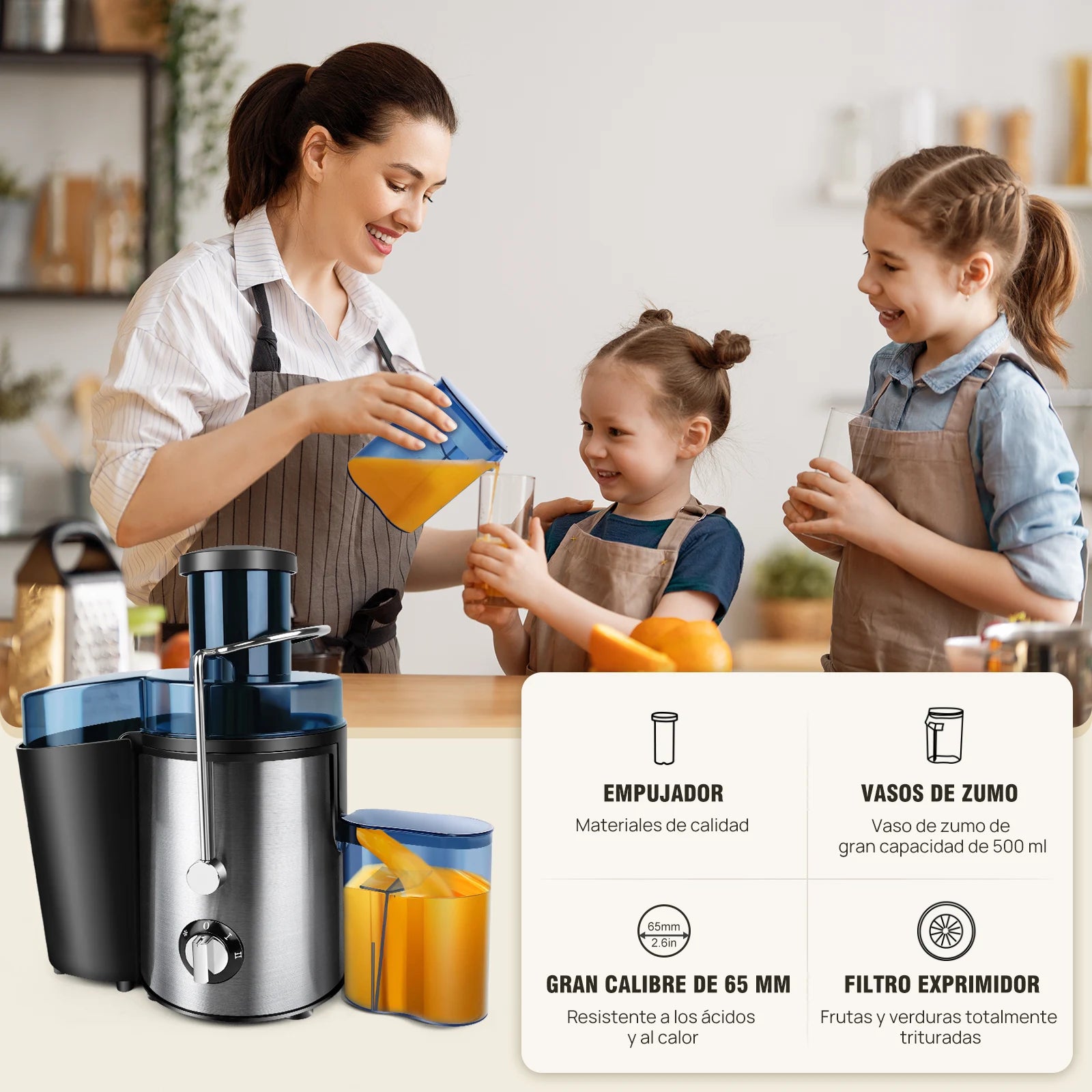 Extractor de Jugo Profesional BRIEFNESS™ 1000W – Rápido y Eficiente