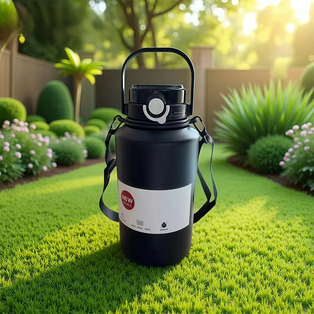 2000ML Large Capacity Stainless Steel Thermos Portable Vacuum Flask Insulated Tumbler With Rope Thermal Cup For Home Outdoor