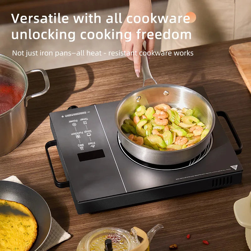 2200W Electric Ceramic Stove Kitchen Cooktop Tea Maker Electric Hot Plate Heater Stove Heating Furnace Tea Stove Water Boiler