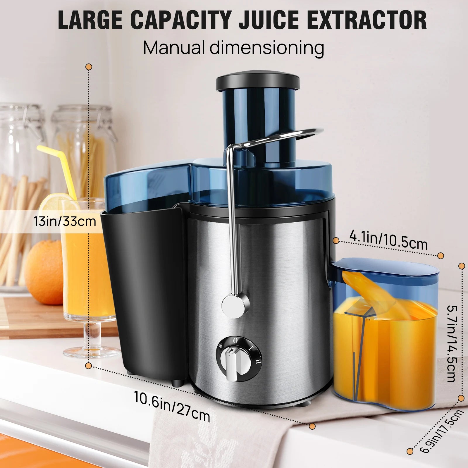 Extractor de Jugo Profesional BRIEFNESS™ 1000W – Rápido y Eficiente