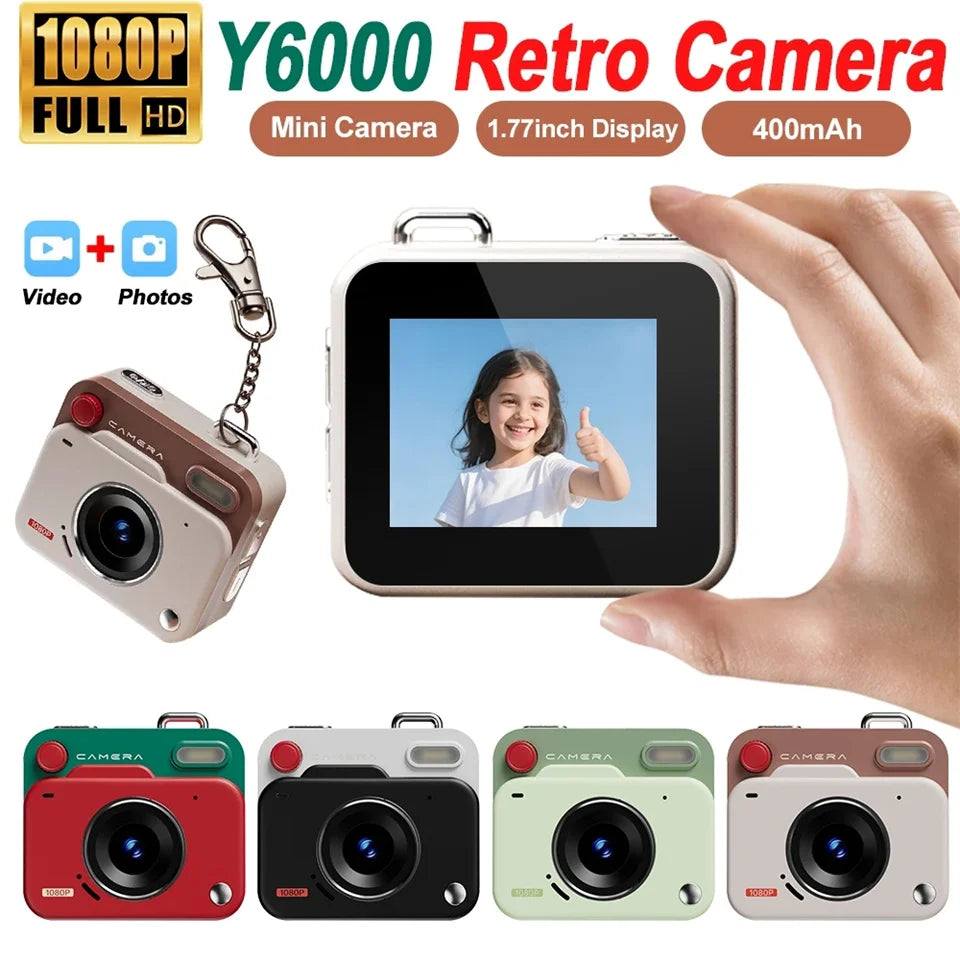 2026 New Thumb Pocket CCD Digital Camera HD Retro Mini Camera Portable Keychain Camera Outdoor Travel Photo Recorder Gift