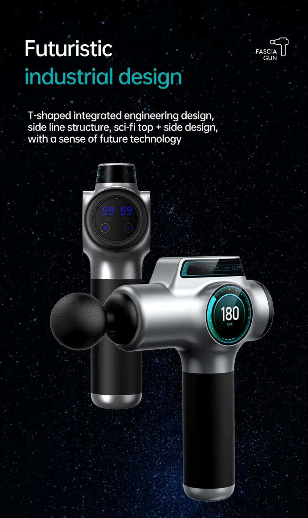 Pistola de Masaje Profesional PAQIN™ 99 Velocidades – Relajación Muscular y Terapia Profunda