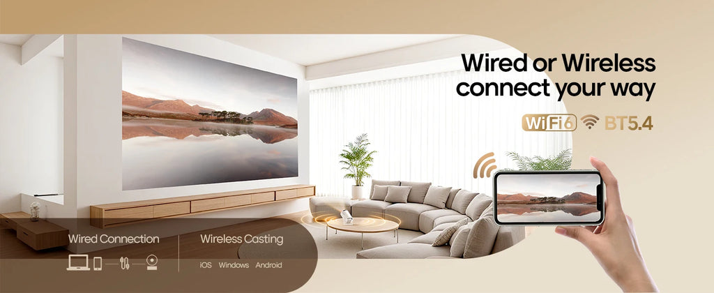 Proyector SmartCine™ HY300 Pro 8K – Android 14 | WiFi 6 | Bluetooth