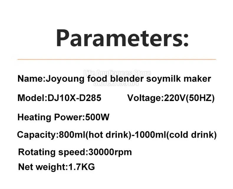 Máquina de Leche de Soya Joyoung™ DJ10X-D285 – Alta Velocidad 30,000RPM