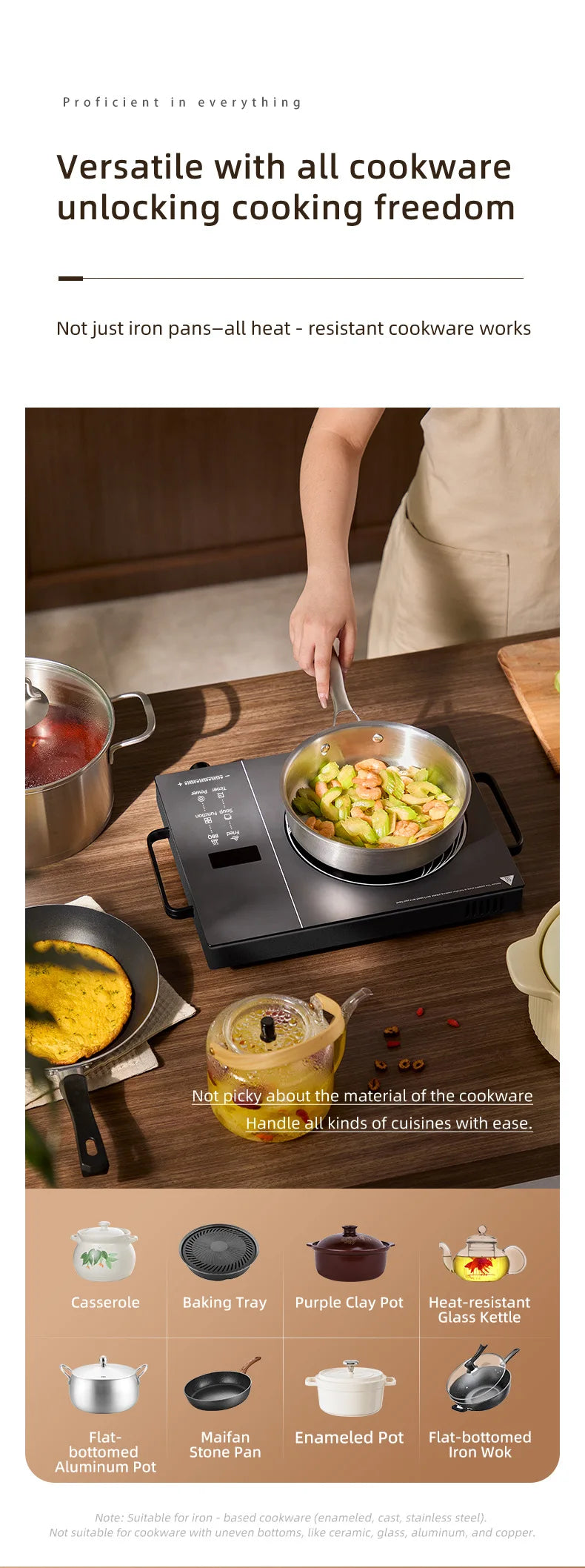 Cocina Eléctrica de Cerámica KBXSTART™ 2200W – Placa Caliente Multifuncional