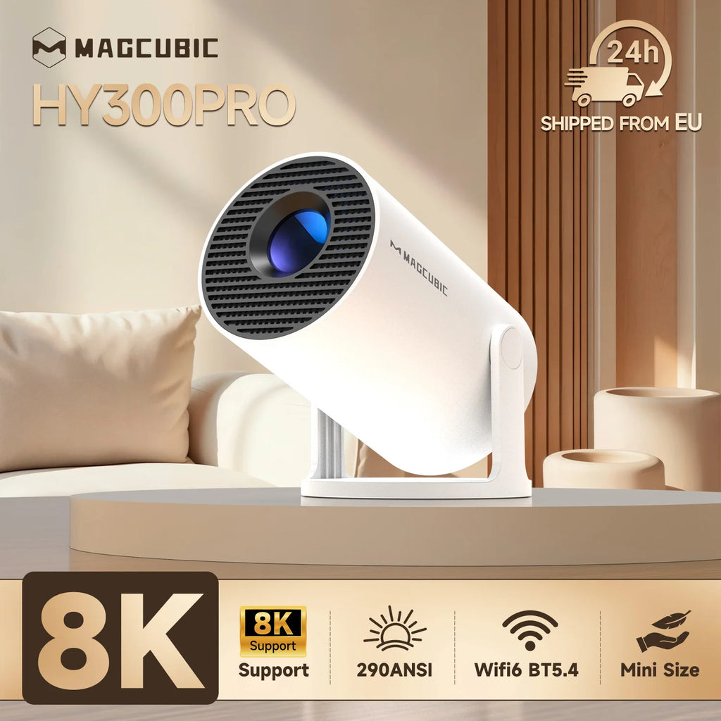 Proyector SmartCine™ HY300 Pro 8K – Android 14 | WiFi 6 | Bluetooth