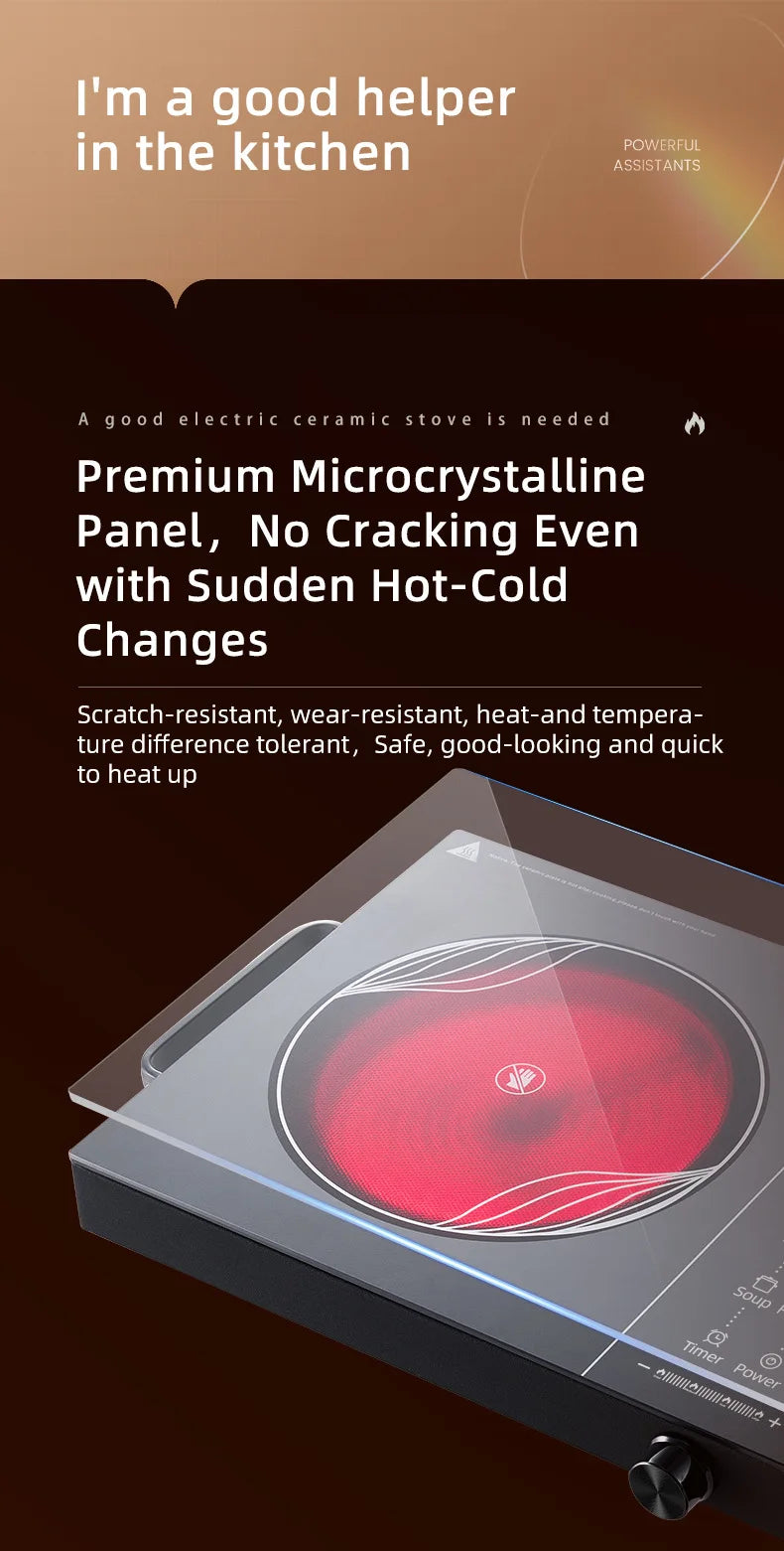 Cocina Eléctrica de Cerámica KBXSTART™ 2200W – Placa Caliente Multifuncional