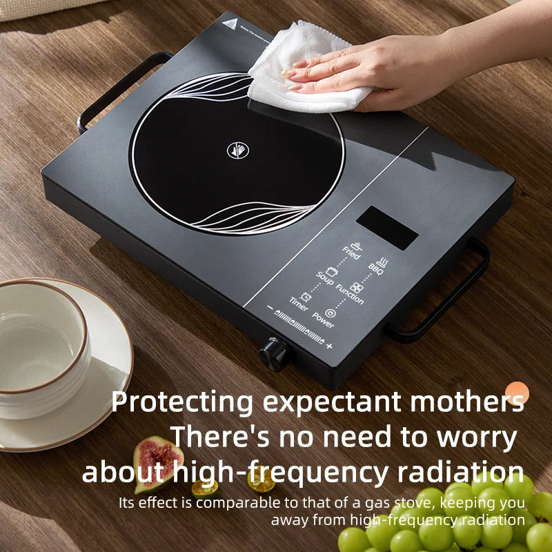 2200W Electric Ceramic Stove Kitchen Cooktop Tea Maker Electric Hot Plate Heater Stove Heating Furnace Tea Stove Water Boiler